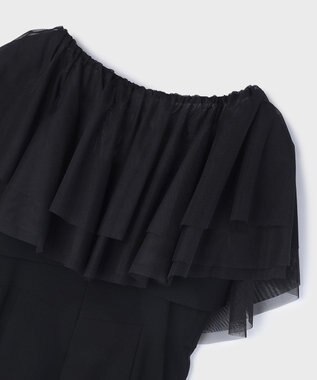 GRACE CONTINENTAL フリルケープサロペット ブラック