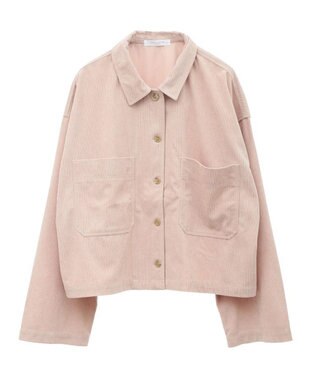 Green Parks ソフトコーデュロイショートシャツ Pink Beige