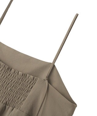 YECCA VECCA ドライタッチペプラムサロペット Dark Beige