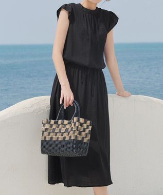 Tiaclasse 【洗える】フリル袖ワンピース ブラック