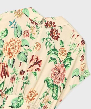 GRACE CONTINENTAL アンティークフラワープリントワンピース ベージュ