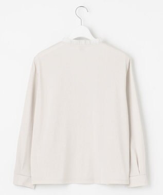 J.PRESS LADIES S 【吸水速乾】プレーティングジャージー フリル衿 カットソー ライトグレー系