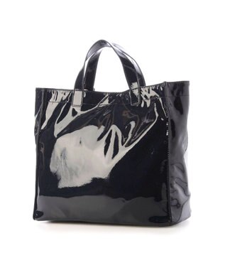 UNBILLION カシュカシュ cachecache / ソフトエナメルスクエア手提げトート ダークネイビー