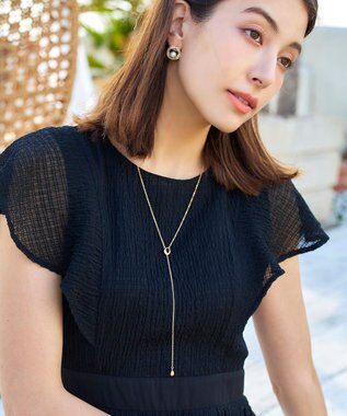 Tiaclasse 涙型ラリエットネックレス ゴールド