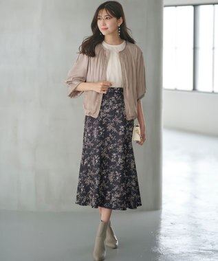 ANY SIS S 【接触冷感・速乾・UVカット】ツヤテロギャザー ブルゾン ベージュ