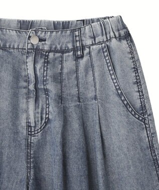 YECCA VECCA バイオ加工ヴィンテージデニムワイドパンツ Indigo