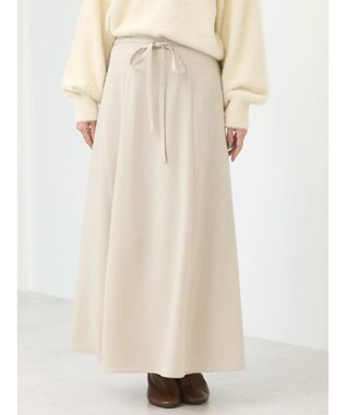 earth music&ecology リボンフレアスカート Beige