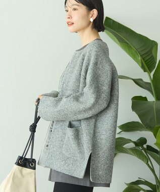 AMERICAN HOLIC Wフェイスラグランニットコーディガン Gray Mixture