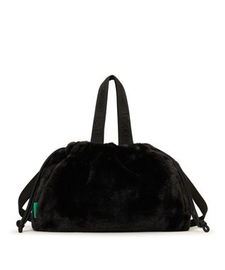 LeSportsac FUR DRAWSTRING TOTE/ブラックフラッフィーファー ブラックフラッフィーファー