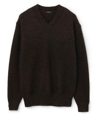 JOSEPH HOMME ファインアルパカ　Vネックニット ダークブラウン系