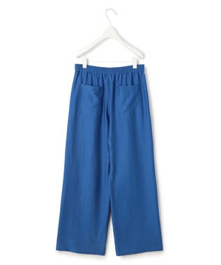 ICB 【洗える】ワッシャーツイル ワイドストレートパンツ ラピスラズリ系