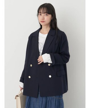 earth music&ecology ダブルテーラードジャケット Navy