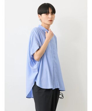 AMERICAN HOLIC サラックールフレンチスリーブシャツ Stripe Navy