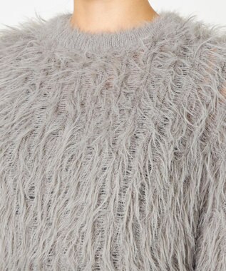 NAVE 【ReNAVE・洗える】メルティーシャギーニット プルオーバー ライトグレー系