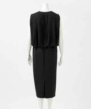 23区 【エステータ】ウールトロドライストレッチ プリーツコンビ ワンピース ブラック