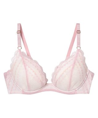 une nana cool リニューアル【綿混】ビタードットコットン 3/4カップブラ ピンク