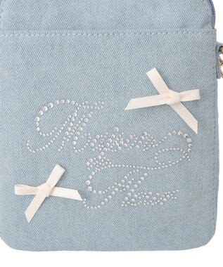 Maison de FLEUR ラインストーンデニムチュールショルダーバッグ Light Blue