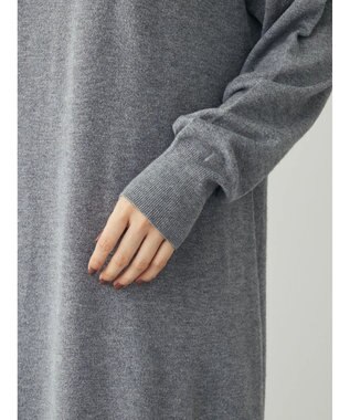 Green Parks もちやわ　ハイゲージニットワンピース Dark Gray Mixture