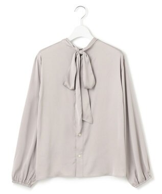 J.PRESS YORK STREET 【WOMEN】ボウタイブラウス ライトグレー系