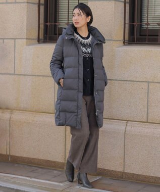 J.PRESS LADIES 【洗える・2way】タフタダウン ロング丈 コート スレート系