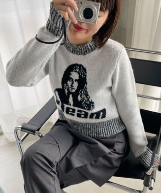 WEGO フラッフィーグラフィックちびニット 柄3