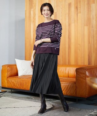 J.PRESS LADIES バスクボーダー カットソー パープル系1