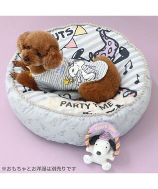 PET PARADISE ≪数量限定 スヌーピーお誕生日≫ スヌーピー 丸形クッション 《パーティー柄》 パーティー柄