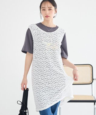earth music&ecology 【2WAY】レースギャザーワンピース Off White
