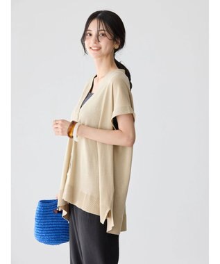 AMERICAN HOLIC 接触冷感Ｖネックニットカーディガン Beige