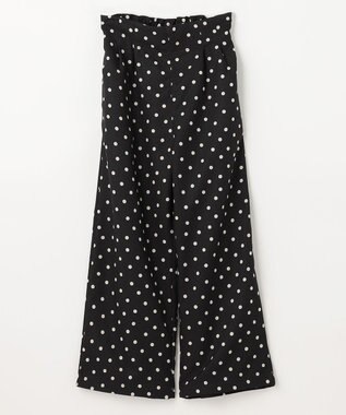 ANY KIDS 麻ライク ドット柄 ガウチョ ブラックドット