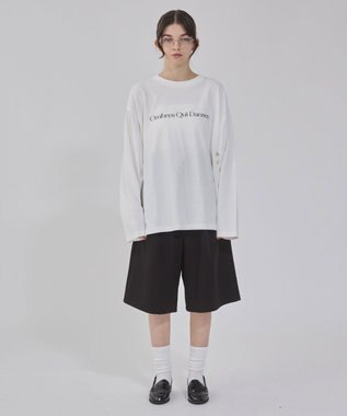 WEGO 【２点セット/ユニセックス着用ITEM】アクセ付きフォトコラージュT（LS） オフホワイト