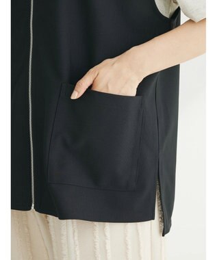 Green Parks フロントＺＩＰカットベスト Black