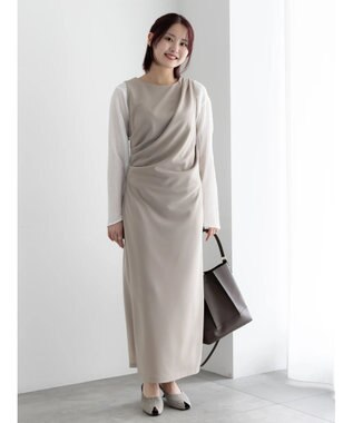 Te chichi ドレープ I ラインワンピース【AOYAMA FASHION ASSOCIATION × Te chichi】 グレー