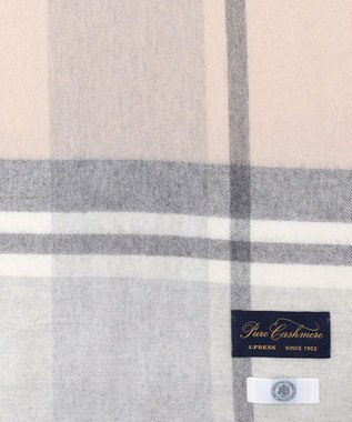 J.PRESS LADIES カシミヤチェック マフラー ライトグレー系