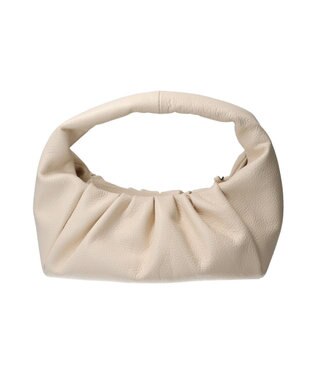 INTER-CHAUSSURES 【ANDREA CARDONE ITALI】ギャザーレザーホーボーバッグ アイボリー