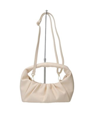 INTER-CHAUSSURES 【ANDREA CARDONE ITALI】ギャザーレザーホーボーバッグ アイボリー