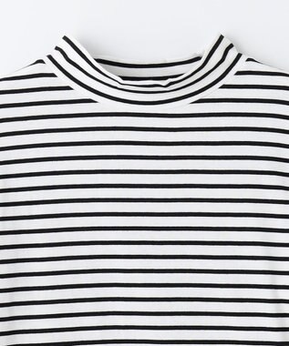 ANY モックネックプルオーバー ボーダー