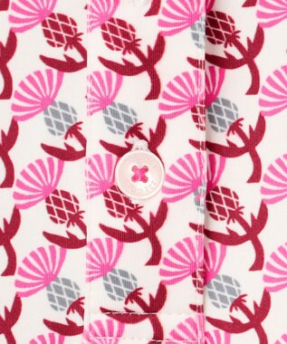 23区GOLF 【WOMEN】【吸水速乾/UVカット】アザミ小紋柄半袖ポロシャツ アイボリー系5