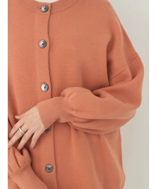 earth music&ecology やわらかタッチミドル丈カーディガン Orange