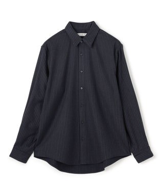 UNFILO MENS 【OCEANS 雑誌・web・YouTube 掲載】FLANNEL TOUCH シャツ ネイビーストライプ