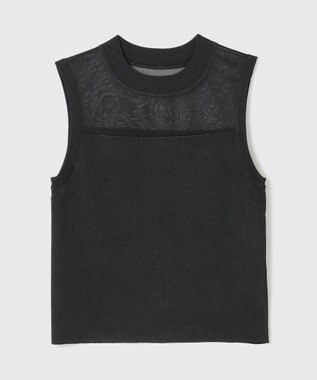 GRACE CONTINENTAL シアーグロスニットトップ ブラック