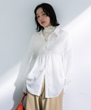 Green Parks 脇シャーリングシャツ Ecru