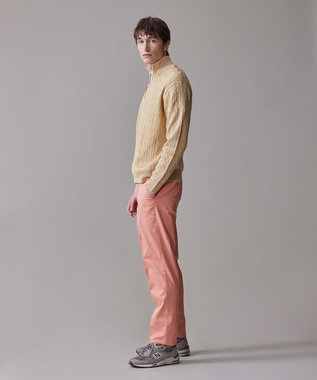 J.PRESS MEN ギマコットン ケーブルハーフジップ ニット ベージュ系