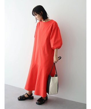 Green Parks 綿麻混マーメイドワンピース Red