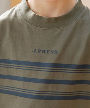 J.PRESS KIDS 【100-130cm】ボーダープリント Ｔシャツ オリーブ系