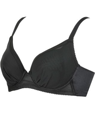 WACOAL 【小さく見せるブラ】 シンプル ブラジャー 着やせ効果 コンパクトにメイク バストの突出をおさえる 背中の段差を軽減 大きいサイズ レディース BRB452 /ワコール ブラック