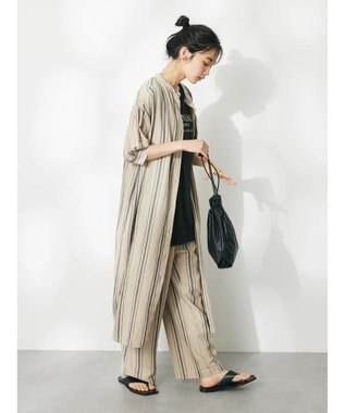 CRAFT STANDARD BOUTIQUE リネンレーヨンストライプワンピース Stripe Beige