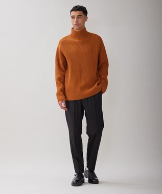 UNFILO MENS バルキー タートルネック ニット ブラウン