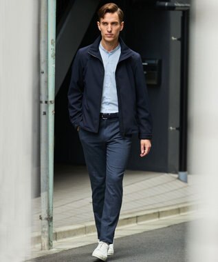 GOTAIRIKU 【シワになりにくい/洗える】ＴＣブロード シャツ_バンドカラー サックスブルー系