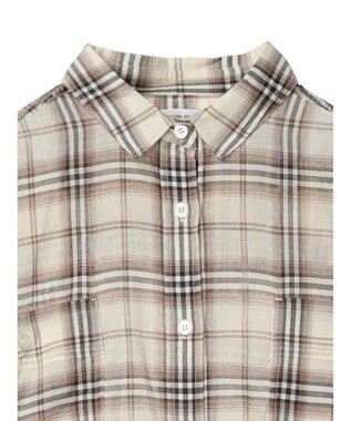 AMERICAN HOLIC 接触冷感Ｗポケットボイルシャツ Check Ivory